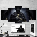 TOPRUN Picture print on canvas 5 pieces wall art for living room Modern home Art print Images 5 panel wall decor 150x80cm Solidframe Easily to hang Tom Clancy's Rainbow Six Siege