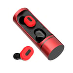 Fashion Bluetooth Earphone, Wireless Headphones Bluetooth Stereo Rotatable Mini Earbuds, with Charging Compartment, for Phone Laptop/Gym Home Office etc (Color : Red)