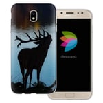 dessana Deer Transparent Protective Mobile Phone Case Cover for Samsung Galaxy J5 (2017) Stag at the Sea