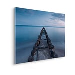 Komar Tableau sur châssis dans un cadre en bois véritable - Baltique - Dimensions : 90 x 60 cm - Impression sur toile - Paysage - Pour salon, chambre à coucher