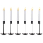 NUPTIO 6 Pcs Candlestick Holders Taper Candle Holders for Tables Single Candlestick Holder, Simple Black Candlestick Candle Holders for Halloween Christmas Wedding Dining Home Decoration