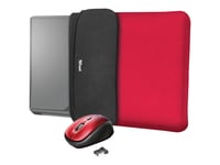 Trust Yvo - Housse d'ordinateur portable - 15.6" - rouge - avec Trust Yvo Wireless Mouse