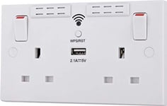 BG Electrical 822uwr 2.1 A USB Charger and Wi-Fi Range Extender Electrical Socket