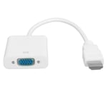 HD Multimedia Interface till VGA Adapter Konverteringskabel för Dator Laptop Monitor Projektor Vit