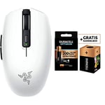 Razer Orochi V2 Mobile Wireless Gaming Mouse with Up to 950 Hours of Battery Mercury/Blanc RZ01-03730400-R3G1 + Duracell - Nouveau Piles alcalines AA Optimum, 1.5 V LR6 MX1500, Paquet de 4