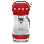Smeg ECF02RDUK Espresso Coffee Machine with 15 Bar Pump, 1350W, Red