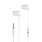 Music Sound | ÉCOUTEURS Fullcolor Intra-Auriculaires | Écouteurs Intra-Auriculaires Stéréo avec Fil et Microphone Intégré - Connecteur Jack 3.5 mm - Câble Anti-enchevêtrement de 1,2 m - Couleur Blanc