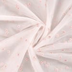 KC Broderade blommor, rosa - Mjuk Tyll