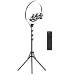 Ring Light with Tripod Stand & Phone Holder Tall, Docooler 18inch Phone Ring Light With Remote Control for Youtube Vlog Video Selfie Make up,160cm Tall Light Ring With Stand