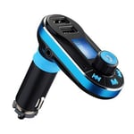 PTCM BT66 Bluetooth Car Kit Handsfree Bluetooth MP3 Player FM Transmitter 2 USB Car Charger for Phone (Blue)