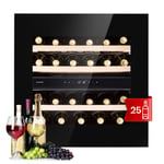 Wine Cooler Fridge Refrigerator Bar Drinks 75 L 25 Bottles Touch 2 Zones Black 