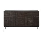 Ethnicraft Teak Tabwa Skjenk Svart Tre Dører, 150cm,