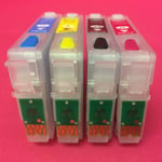 4x Refillable Cartridge + 400ml INK For Epson Expression Home XP415 XP422 XP425