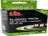UPrint med UPrint-blekk kompatibelt blekk / blekk for F6U68AE, F6U67AE, HP 302XL, svart + farge, 600 + 400s, 20 + 18ml, H-302XL BK / CL PACK for HP OJ 3830.
