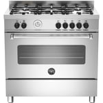 Bertazzoni Master Series 90cm Dual Fuel Single Oven Range Cooker - Stainless Steel steel