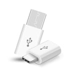 Adaptateur Micro USB vers Type C pour BLACKBERRY Key 2 Convertisseur Blanc