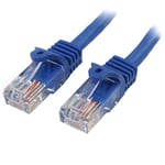 StarTech.com 0.5m Blue Cat5e Patch Cable with Snagless RJ45 Connectors - Short Ethernet Cable - 0.5 m Cat 5e UTP Cable (45PAT50CMBL)