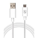 SiGN Snabbladdningskabel Micro-USB till Galaxy S6/S7, 5V, 2.1A, 1.2m - Vit