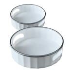 2 Pack Lazy Susan Turntable Spice Rack Organizer, Non Slip 360° Plastic Rotatable Holder for Spices and Condiments, 9'' & 12'' Deep Container for Cabinet, Cupboard, Fridge, Pantry, Countertop (Gray)