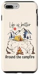 Coque pour iPhone 7 Plus/8 Plus La vie est meilleure autour du feu de camp, camping et aventure en plein air