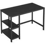 Songmics - vasagle Bureau informatique, Table d'étude, avec étagère à 2 niveaux à gauche ou à droit, pour bureau, salon, cadre en métal, style
