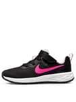 Nike Younger Kids Revolution 6 - Black/Pink, Black/Pink, Size 12