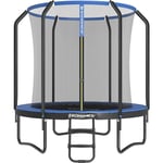 Trampoline extérieur avec Échelle et Filet de Protection - Diamètre 244cm, Noir et Bleu STR083Q01