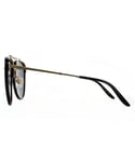 Gucci Aviator Mens Shiny Black and Gold Grey Sunglasses - One Size