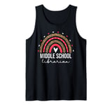 Middle School Librarian For Women Teacher Rainbow Library Tank Top
