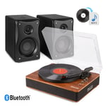 Fenton RP162D Bluetooth Record Player with BX40 Speakers