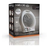 Daewoo Compact Portable Fan Heater 2 Heat Settings 2000W, White - HEA1138