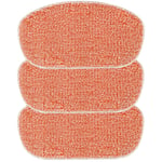 3 chiffons de remplacement pour le balai vapeur Leifheit Cleantenso Accessoires pour balais microfibres lavables - orange color