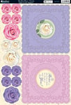 Kanban imprimé Prairie A4 Rose décoration de Cartes, Lot de 10–Crème