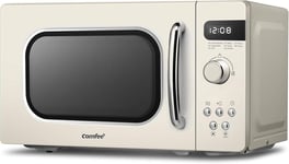 COMFEE' Retro Style 800w 20L Microwave Oven with 8 Auto Menus, 5 Cream