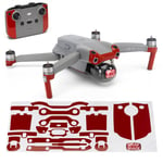 Wrapgrade Skin Compatible with DJI Air 2S | Accent Color A (SUPER RED)