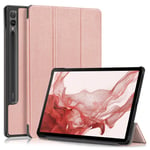 Samsung Galaxy Tab S9 Tri-Fold Skinn Deksel m. Stativfunksjon - Rose Gold