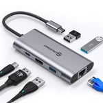 USB C Hub, USB C Dock Macbook Adapter, UtechSmart 6 in 1 USB C Adapter with 4K