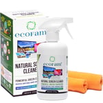 ecoFam Natural Screen Cleaner Spray with Two Premium Microfiber Cleaning Cloths. Best for LCD, LED, HDTV, Computer Monitors, TV, iPad, iPhone, Tablet, Smartphone, and Laptops (500ml)