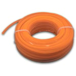Fil de coupe universel pour tondeuse, débroussailleuse, coupe-bordure - Fil de rechange, orange, 2,4 mm x 15 m, carré - Vhbw