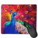 Beautiful Peacock to Show Off Its Tail Mouse Pad with Stitched Edge Computer Mouse Pad with Non-Slip Rubber Base for Computers Laptop PC Gmaing Work Mouse Pad