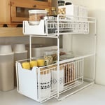 Skecten - Sous Évier Étagère Sous Evier Rack Etagère de Rangement Cuisine Coulissants Conception de Rouleaux et Tiroirs Organizer Shelf Etagère de