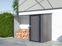 Abri bûches métal avec rangement en acier galvanisé 3,49 m3 - 2 stères - L282 x P109 x H168 cm - DORWOOD