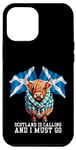 Coque pour iPhone 15 Pro Max Scotland is Calling and I must Go Funny Vache écossaise Highland
