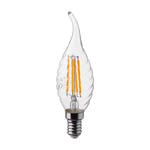 4W Glödlampa E14 - Twist, kronljus, flamma, koltråd, 4000K - Kulör : Neutral