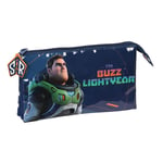 Tredobbelt bæretaske Buzz Lightyear Marineblå (22 x 12 x 3 cm)