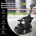 3 i 1 push bil push bil åkande fordon med avtagbart körhandtag och skyddsbygel svart