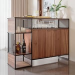 Armoire de cuisine commode buffet table de bar table à manger design industriel, 1389340cm, marron Okwish