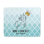 Girly Unicorn with Glitter Crown with Moroccan Trellis Rectangle Non Slip Rubber Mouse Pad Gaming Mousepad Mat for Office Home Woman Man Employee Boss Work