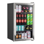 Baridi 85L Wine, Beer & Drinks Fridge with Thermostat - Stainless Steel