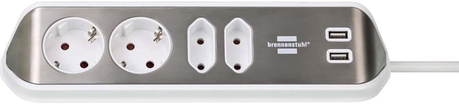 Brennenstuhl estilo kulman jatkojohto 4-tie USB:llä - Musta